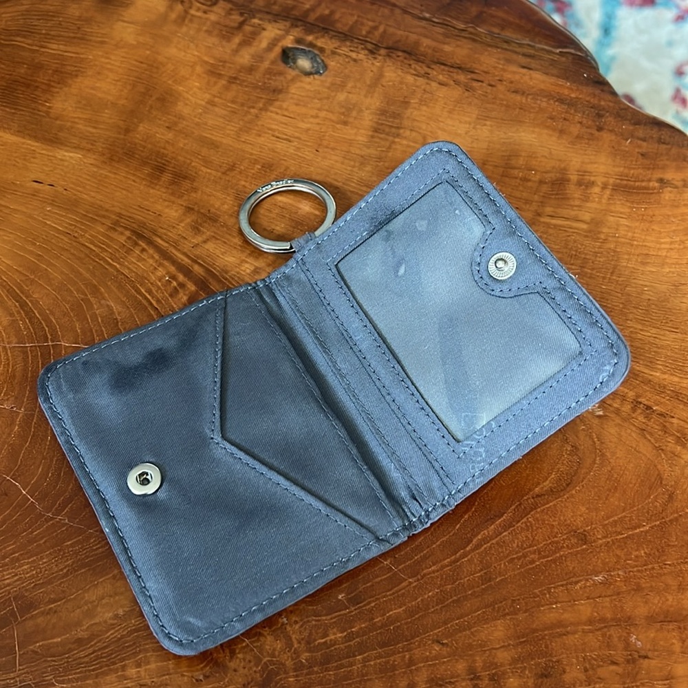 Vera Bradley Campus Double ID Wallet Quilted Keychain in Carbon Gray - Picture 4 of 5